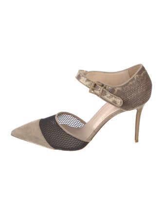 Giorgio Armani Suede Animal Print D'Orsay Pumps
