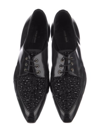Giorgio Armani Leather Crystal Embellishments Oxfords