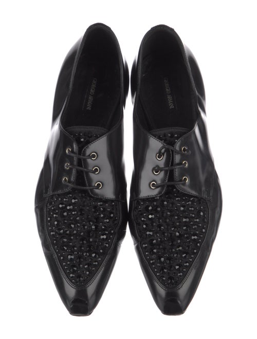 Giorgio Armani Leather Crystal Embellishments Oxfords
