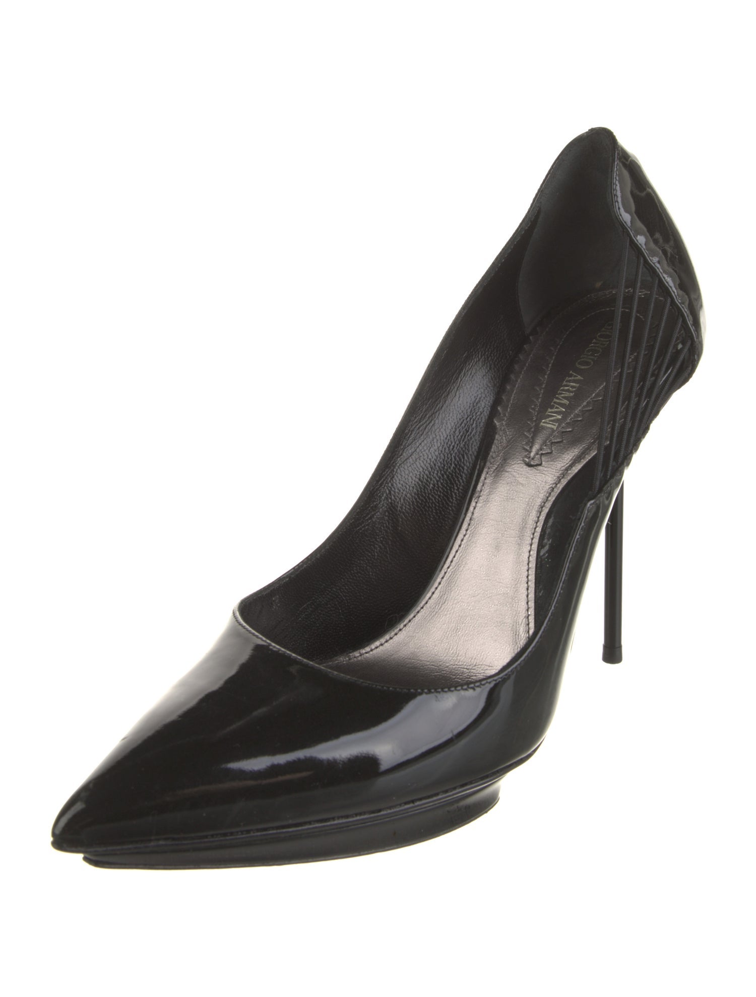 Giorgio Armani Patent Leather Bow Accents Pumps
