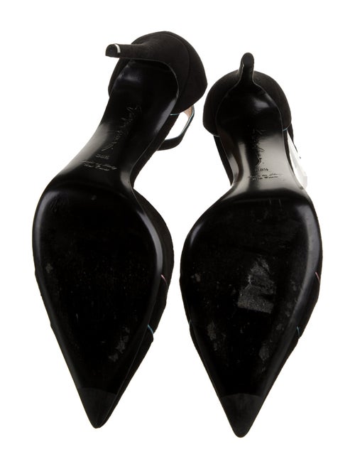 Giorgio Armani Suede Crystal Embellishments D'Orsay Pumps