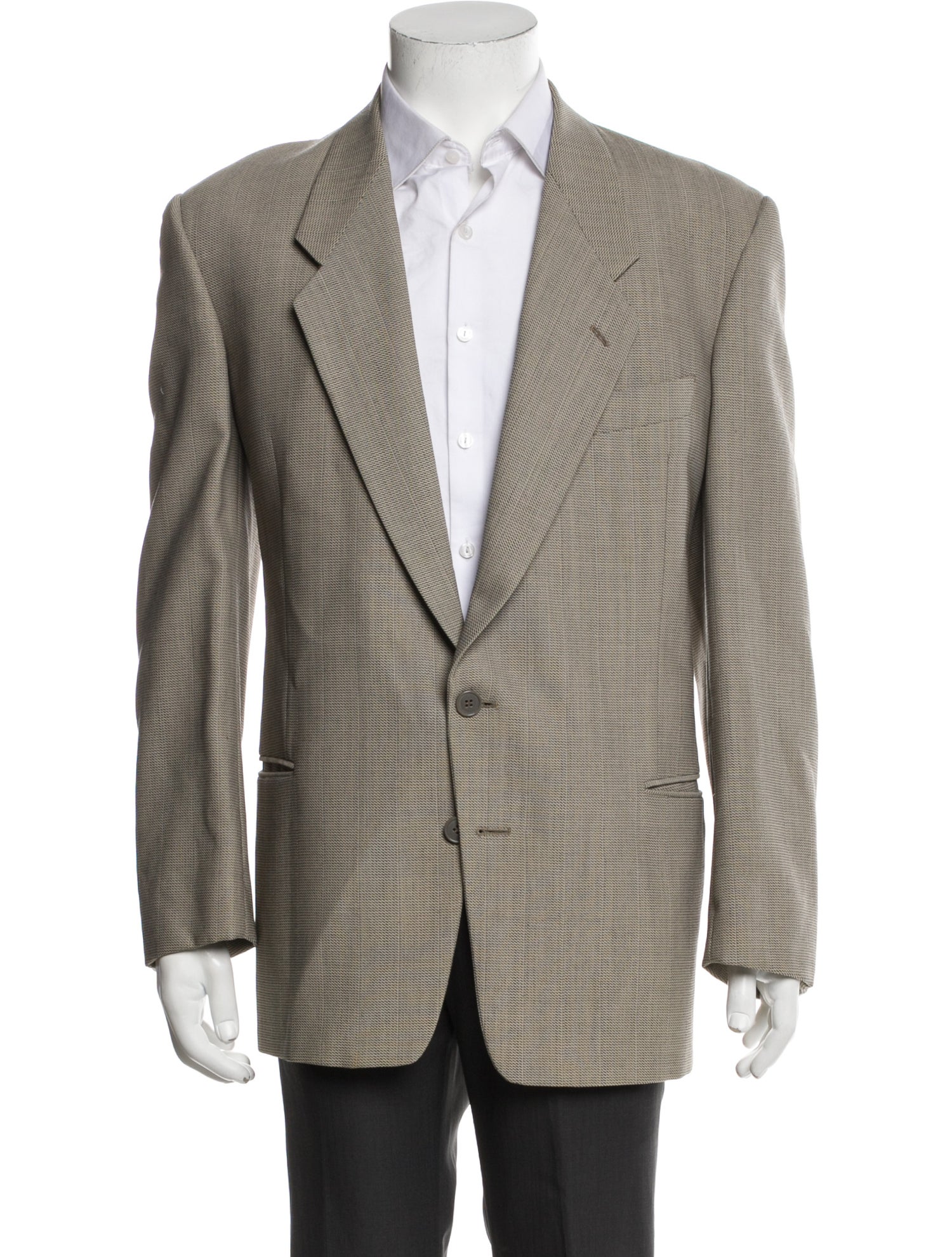 Giorgio Armani Virgin Wool Tweed Pattern Blazer