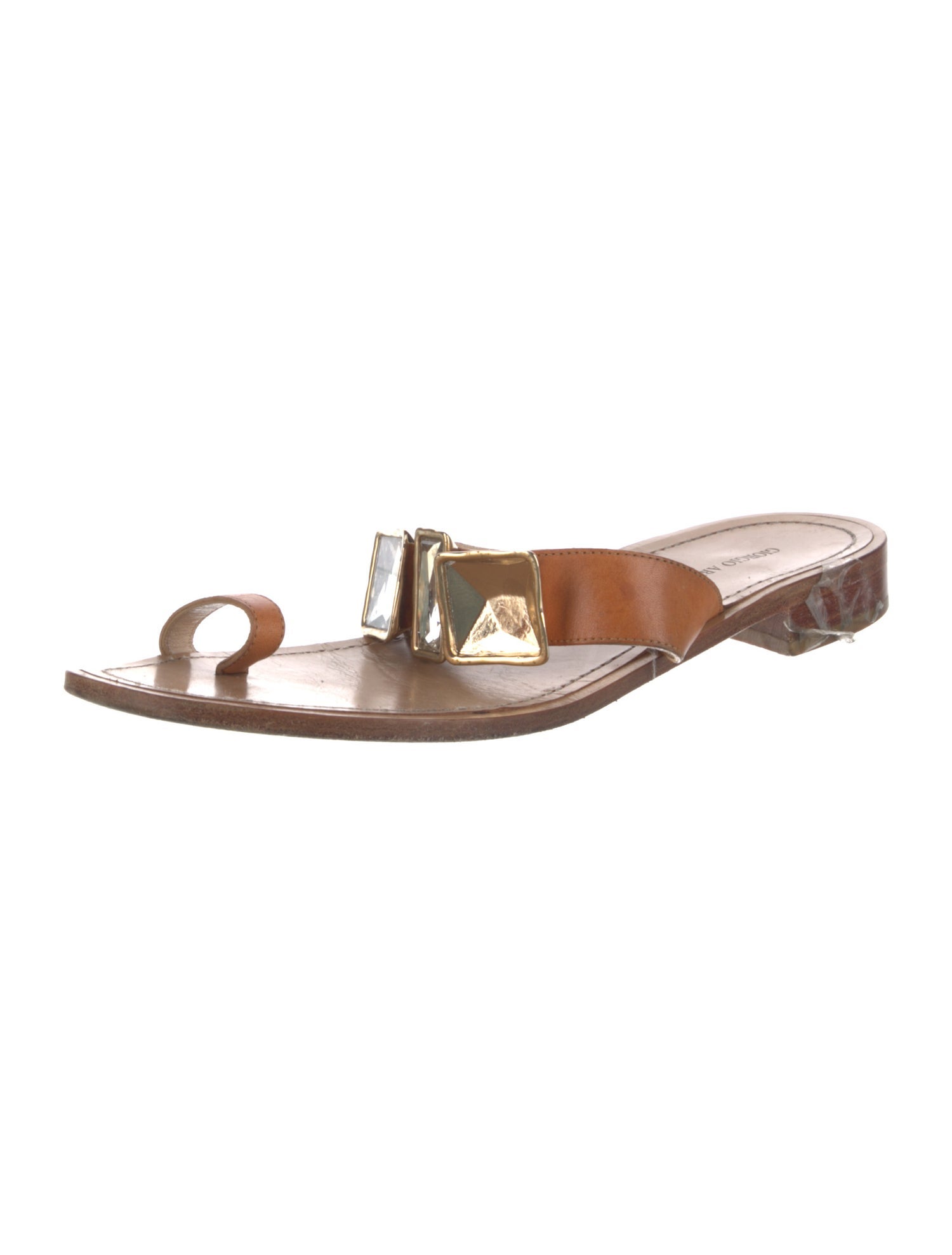 Giorgio Armani Leather Slides