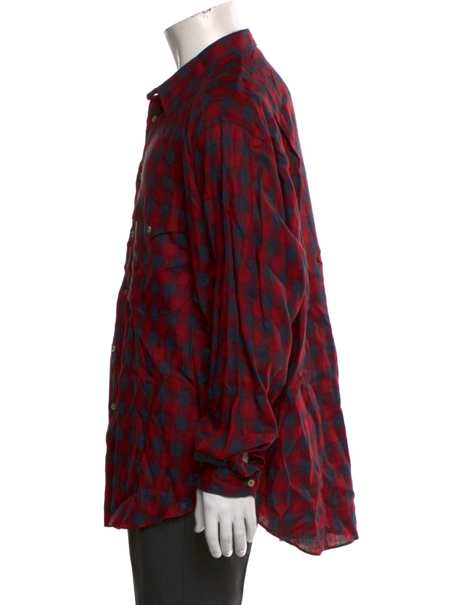 Giorgio Armani Linen Plaid Print Shirt