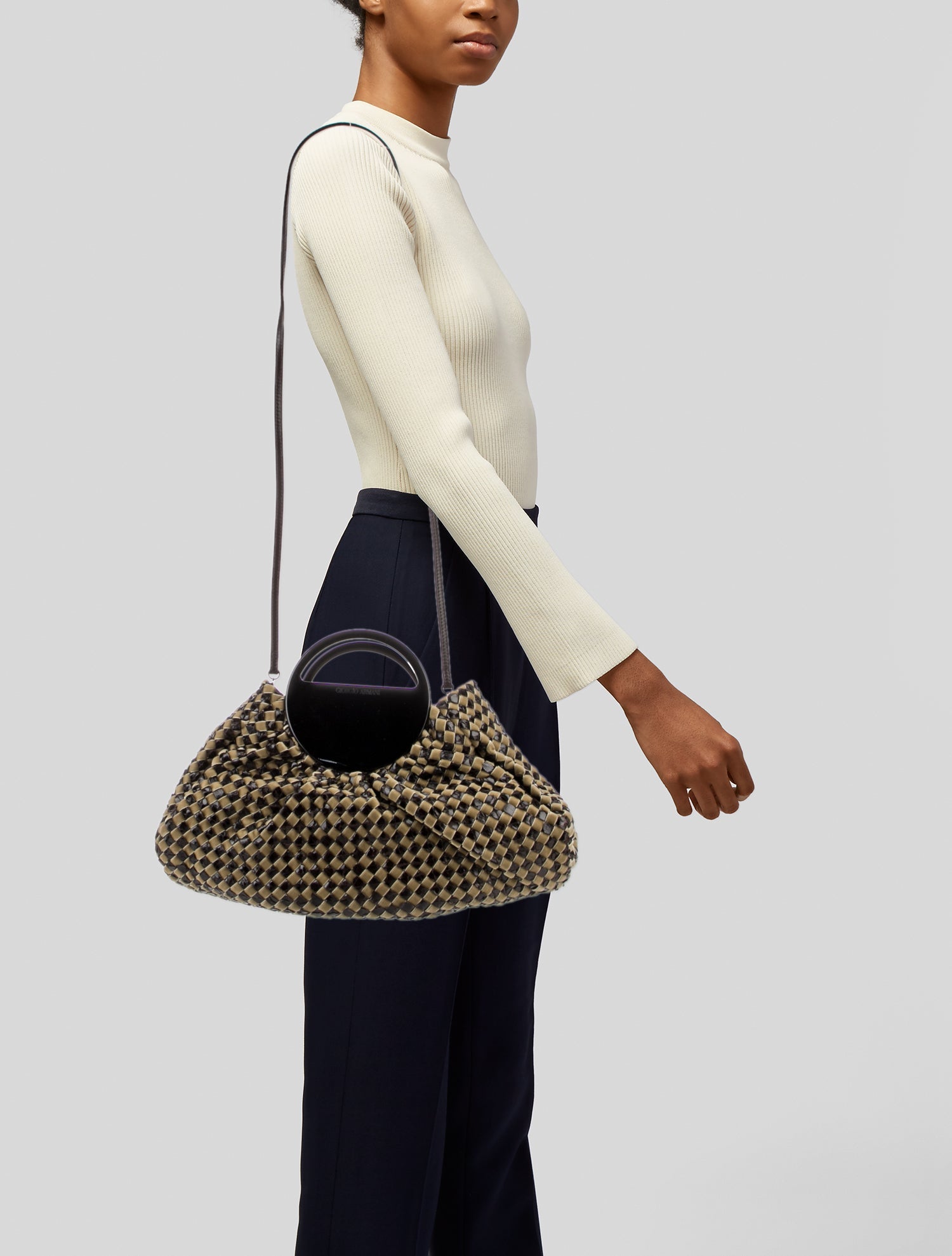 Giorgio Armani Velvet Top Handle Bag