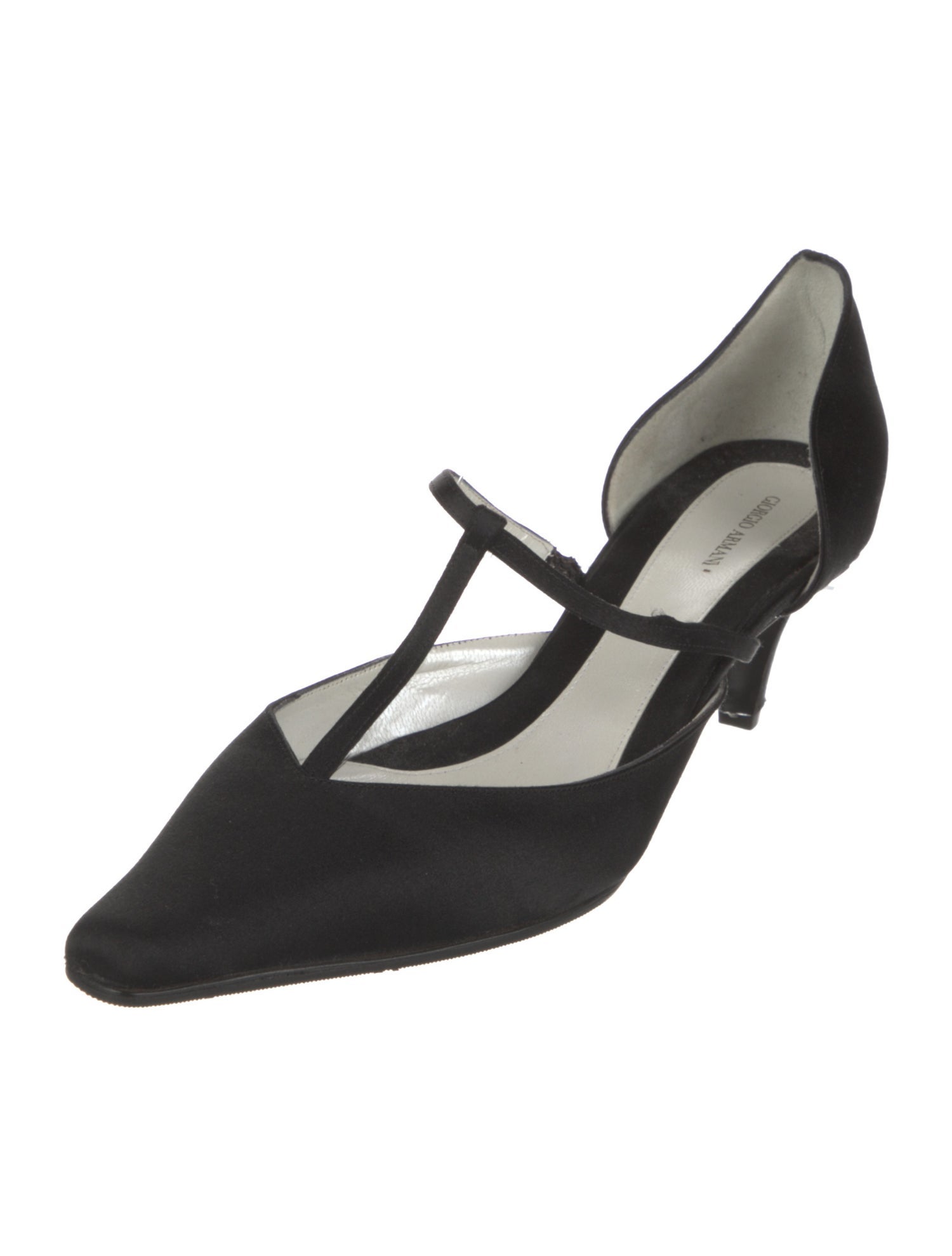Giorgio Armani Satin T-Strap Pumps