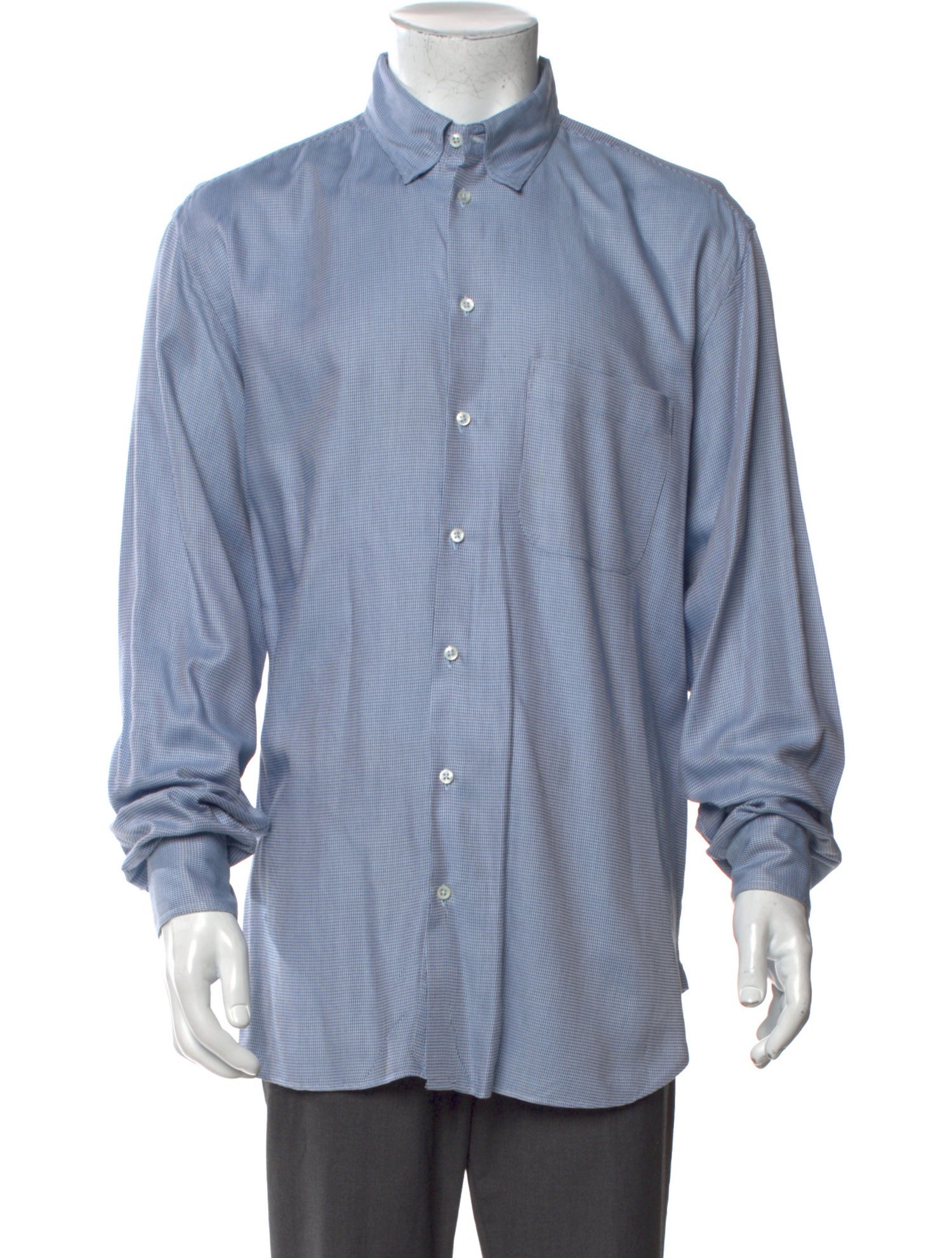 Giorgio Armani Plaid Print Long Sleeve Shirt