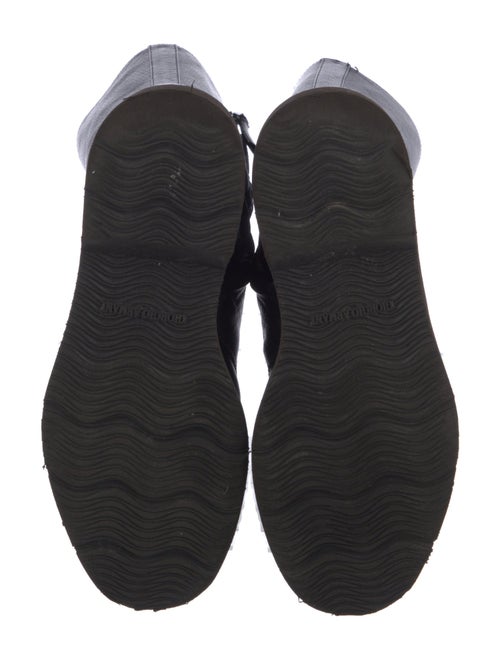 Giorgio Armani Leather Chain-Link Accents Combat Boots