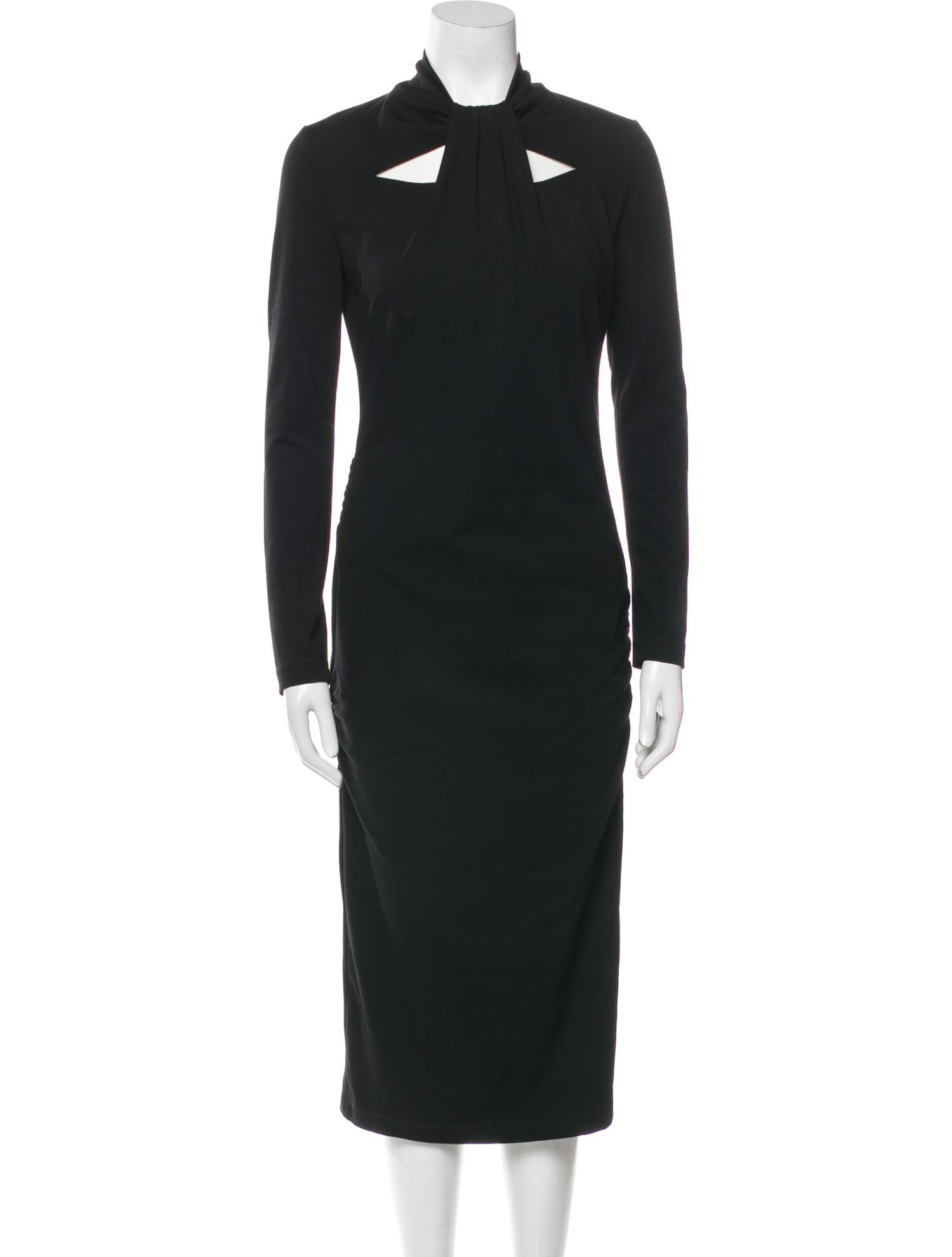 Giorgio Armani Mock Neck Midi Length Dress