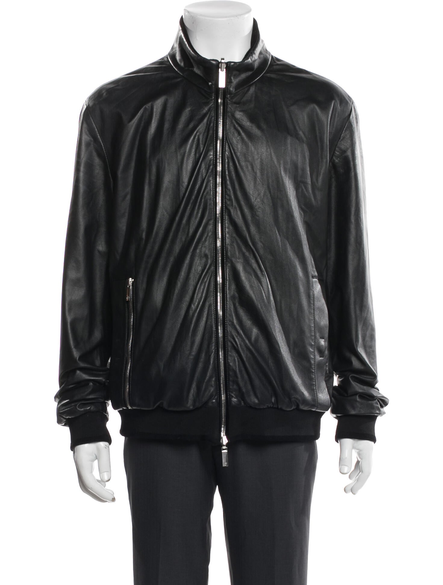 Giorgio Armani Lamb Leather Moto Jacket