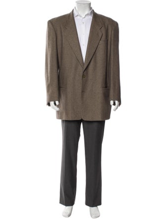 Giorgio Armani Wool Tweed Pattern Blazer