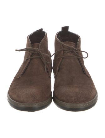 Giorgio Armani Suede Lasercut Accents Sneakers