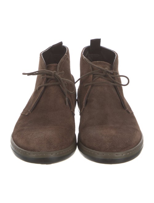 Giorgio Armani Suede Lasercut Accents Sneakers