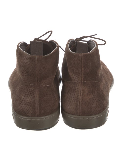 Giorgio Armani Suede Lasercut Accents Sneakers