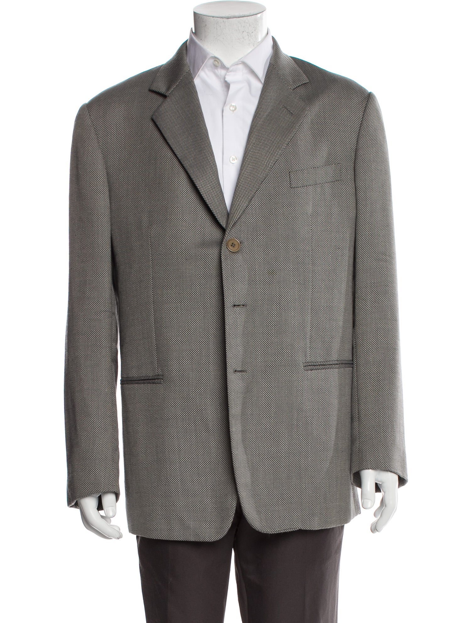 Giorgio Armani Plaid Print Peacoat