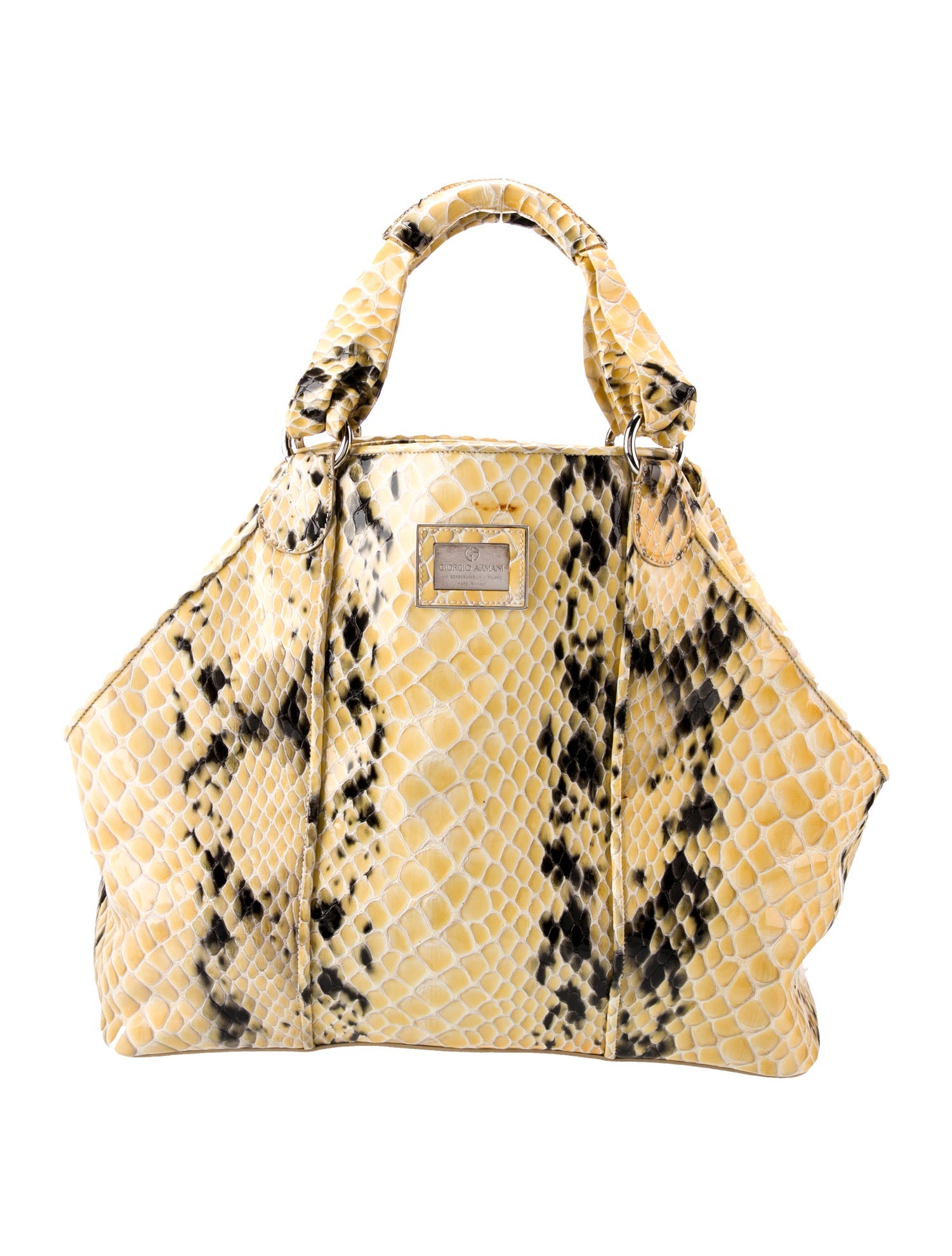 Giorgio Armani Patent Leather Top Handle Bag