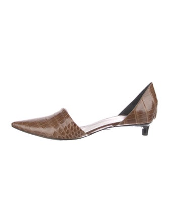 Giorgio Armani Crocodile Animal Print D'Orsay Flats