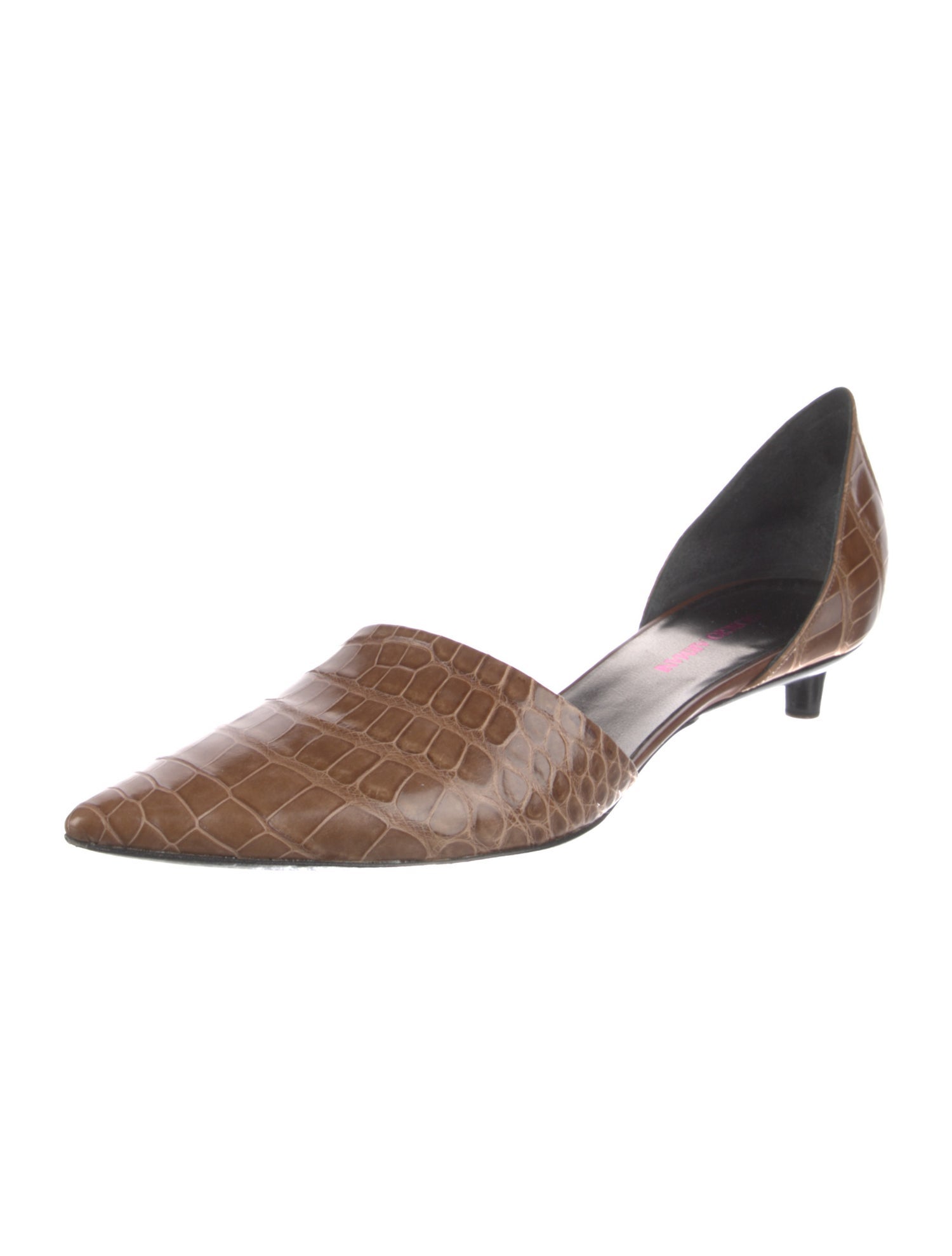 Giorgio Armani Crocodile Animal Print D'Orsay Flats