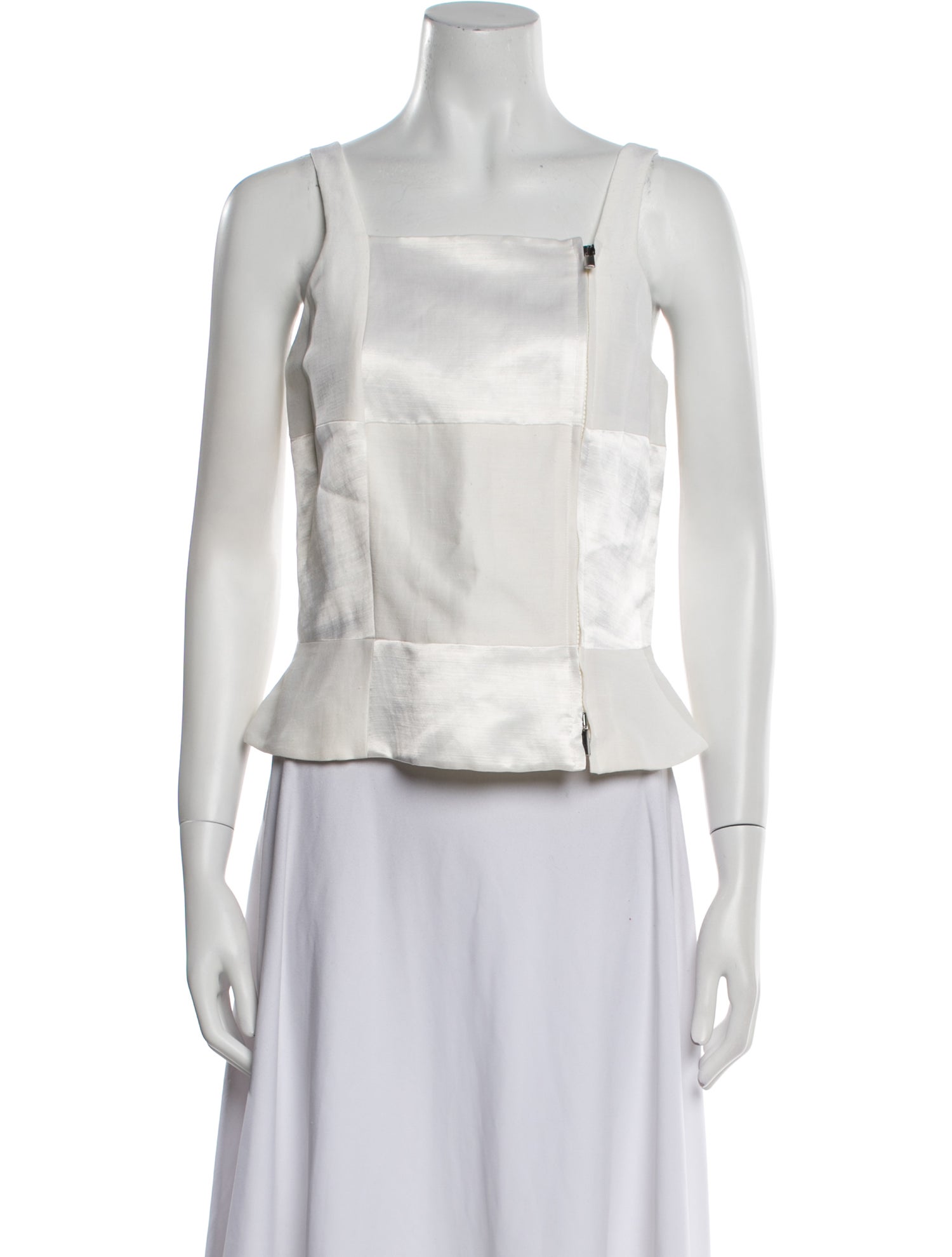 Giorgio Armani Square Neckline Sleeveless Crop Top