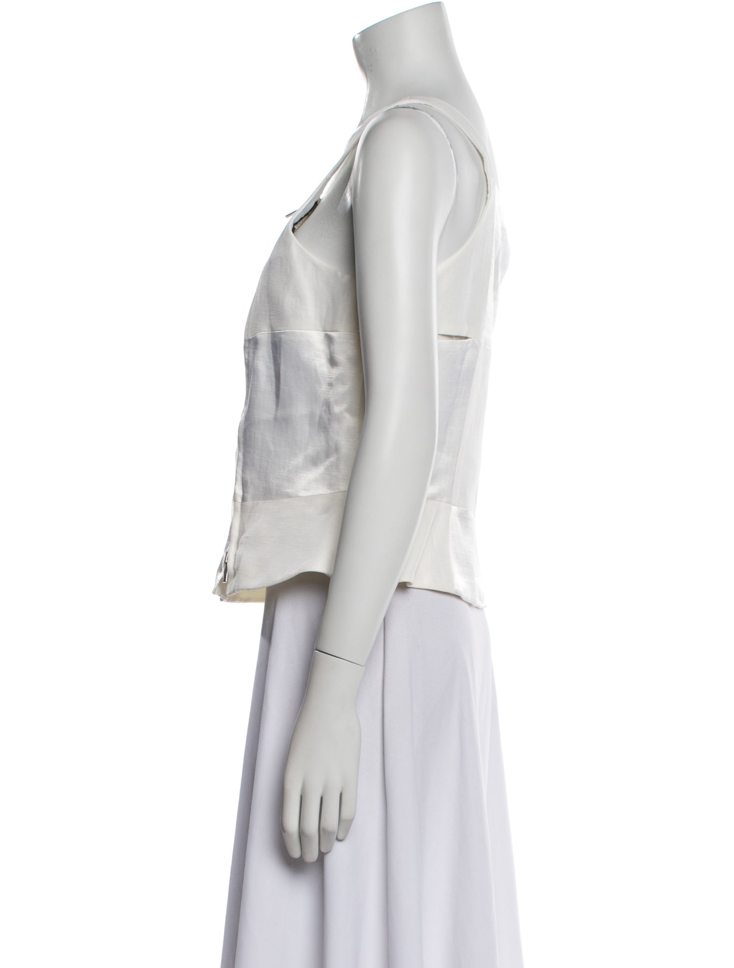 Giorgio Armani Square Neckline Sleeveless Crop Top