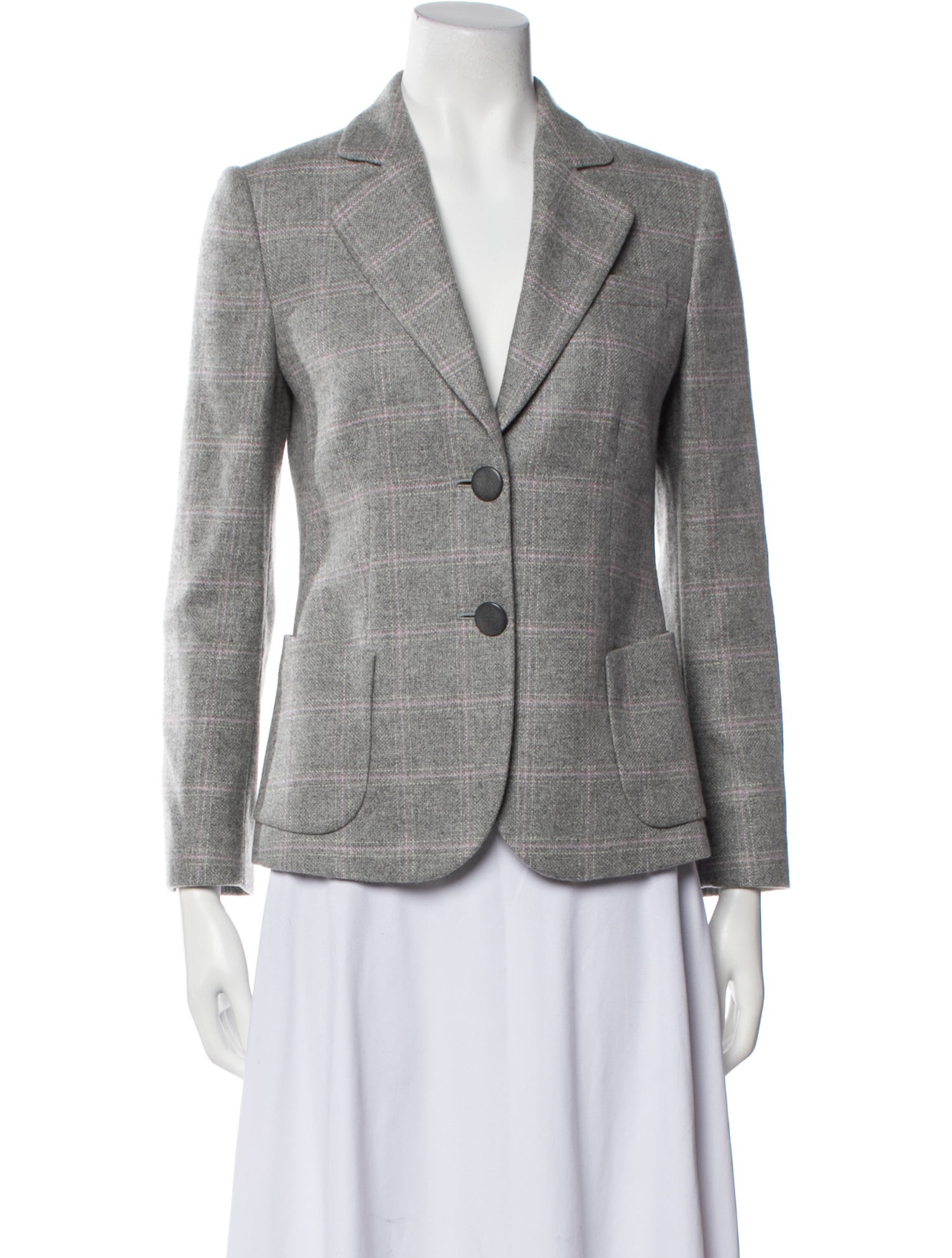 Giorgio Armani Cashmere Plaid Print Blazer
