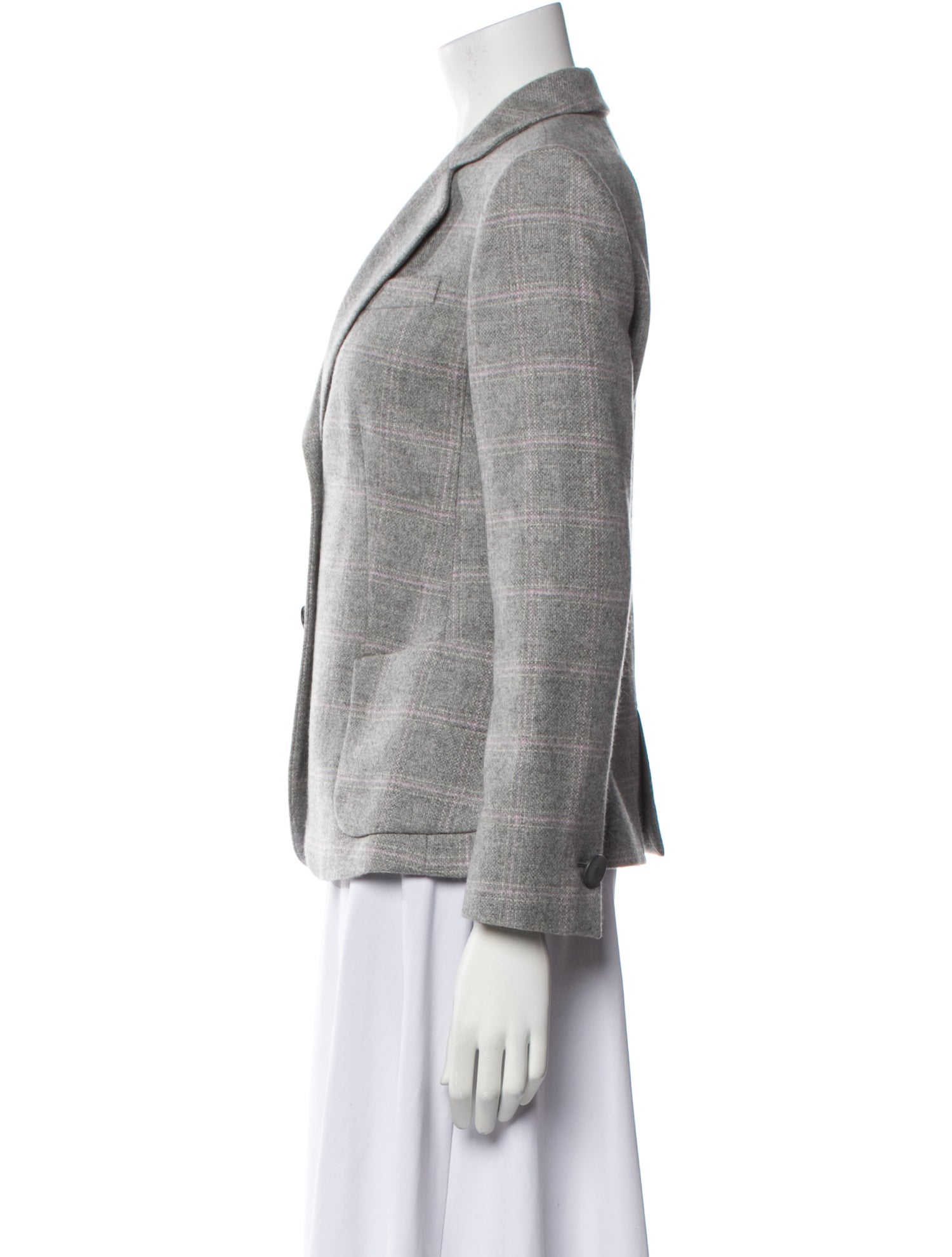 Giorgio Armani Cashmere Plaid Print Blazer