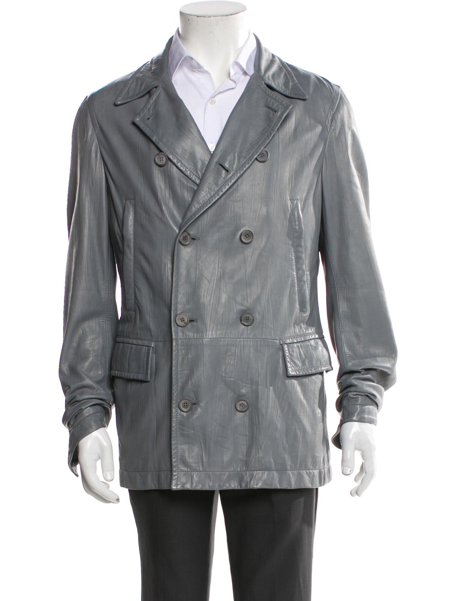 Giorgio Armani Lamb Leather Peacoat