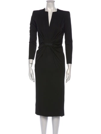 Giorgio Armani V-Neck Midi Length Dress