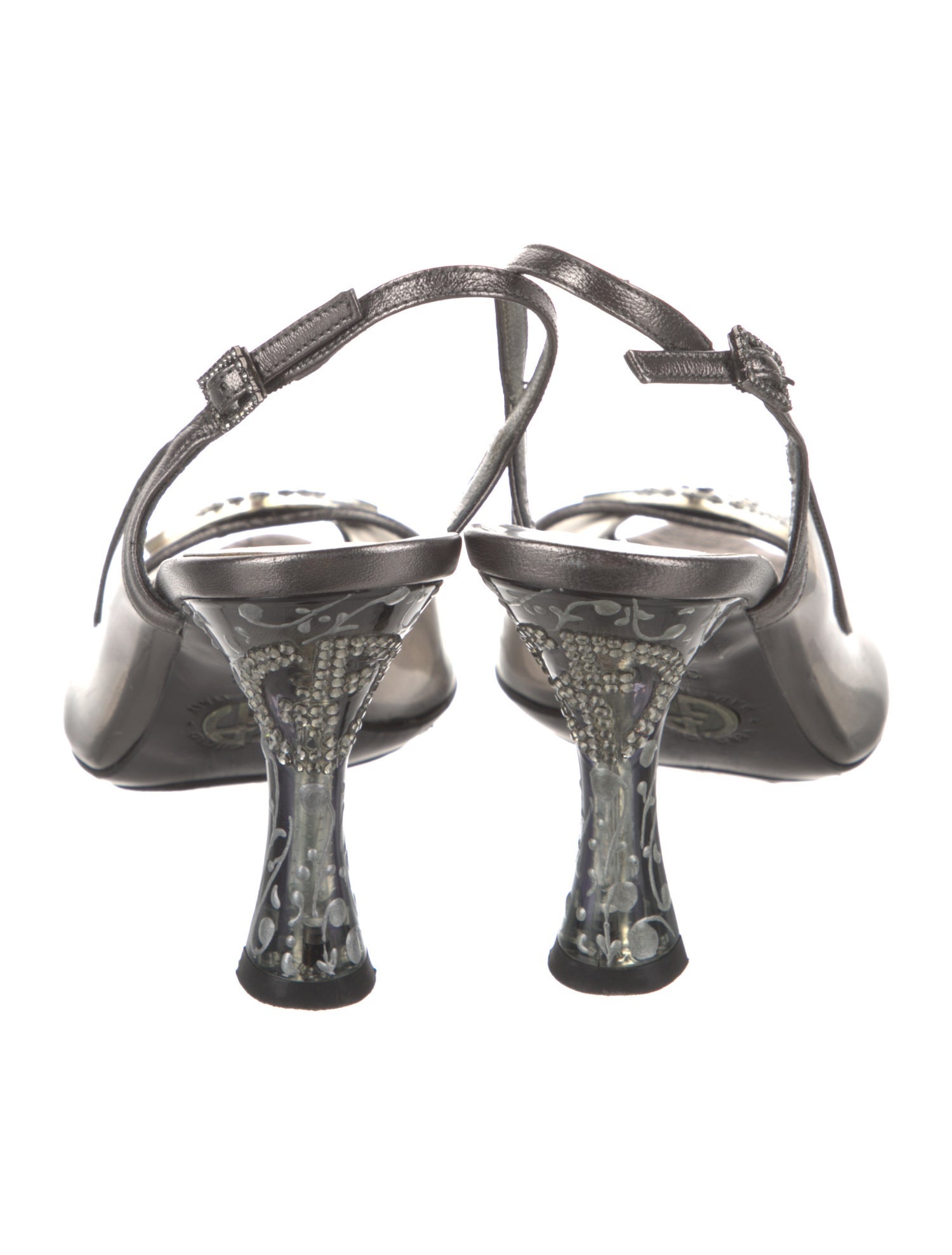 Giorgio Armani PVC Crystal Embellishments Slingback Sandals
