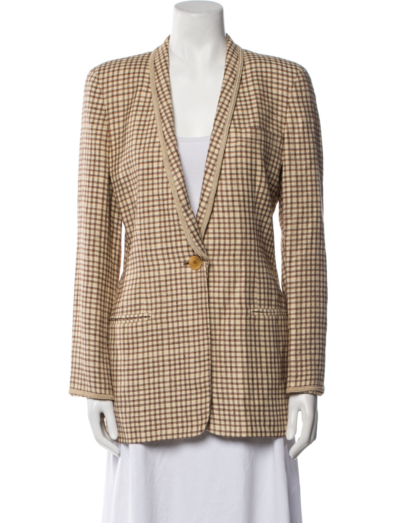 Giorgio Armani Plaid Print Blazer