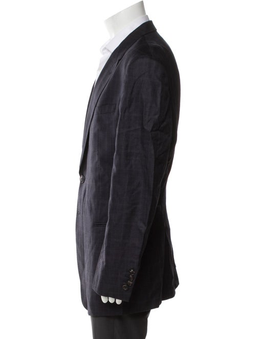 Giorgio Armani Silk Plaid Print Blazer