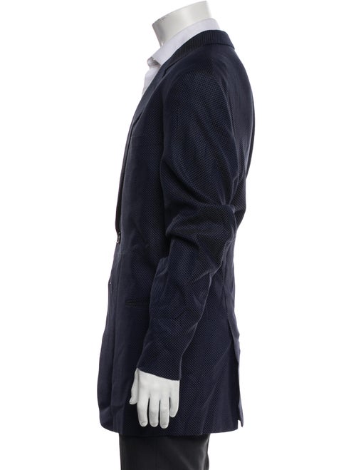 Giorgio Armani Virgin Wool Plaid Print Blazer