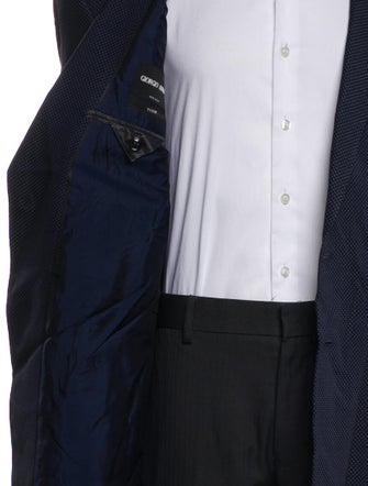 Giorgio Armani Virgin Wool Plaid Print Blazer