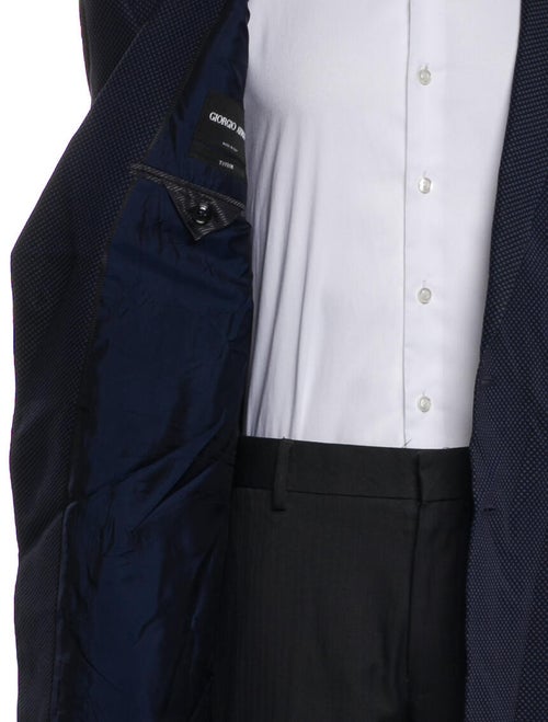 Giorgio Armani Virgin Wool Plaid Print Blazer