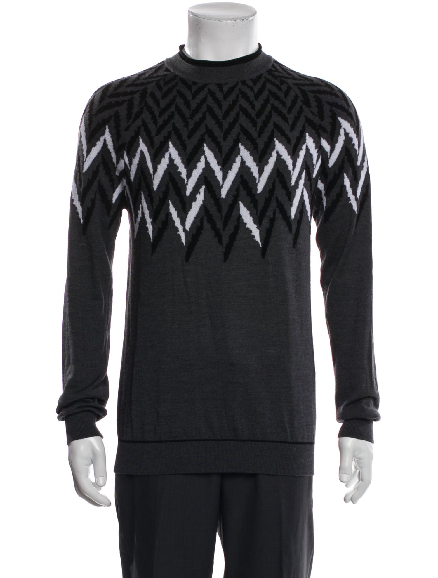 Giorgio Armani Graphic Print Mock Neck Pullover