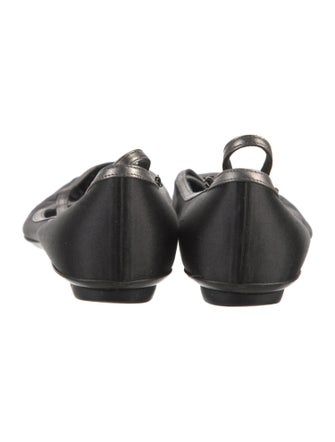 Giorgio Armani Satin Cutout Accent Ballet Flats