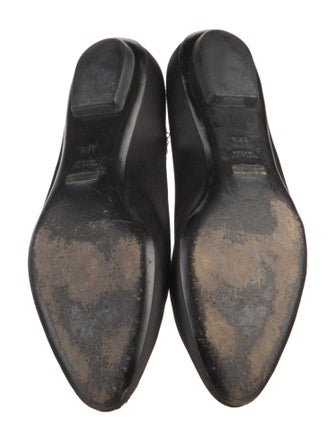 Giorgio Armani Satin Cutout Accent Ballet Flats