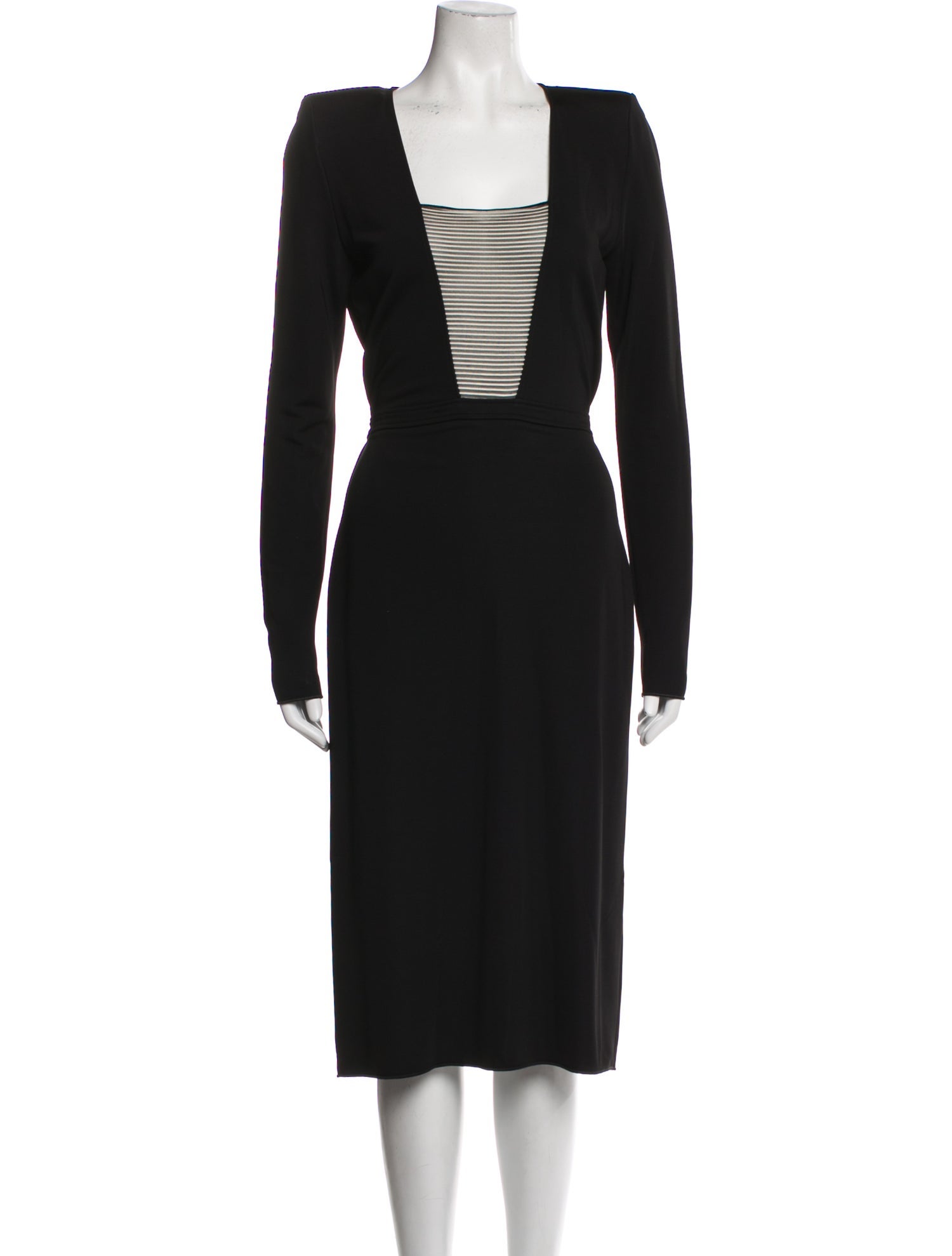 Giorgio Armani Square Neckline Midi Length Dress