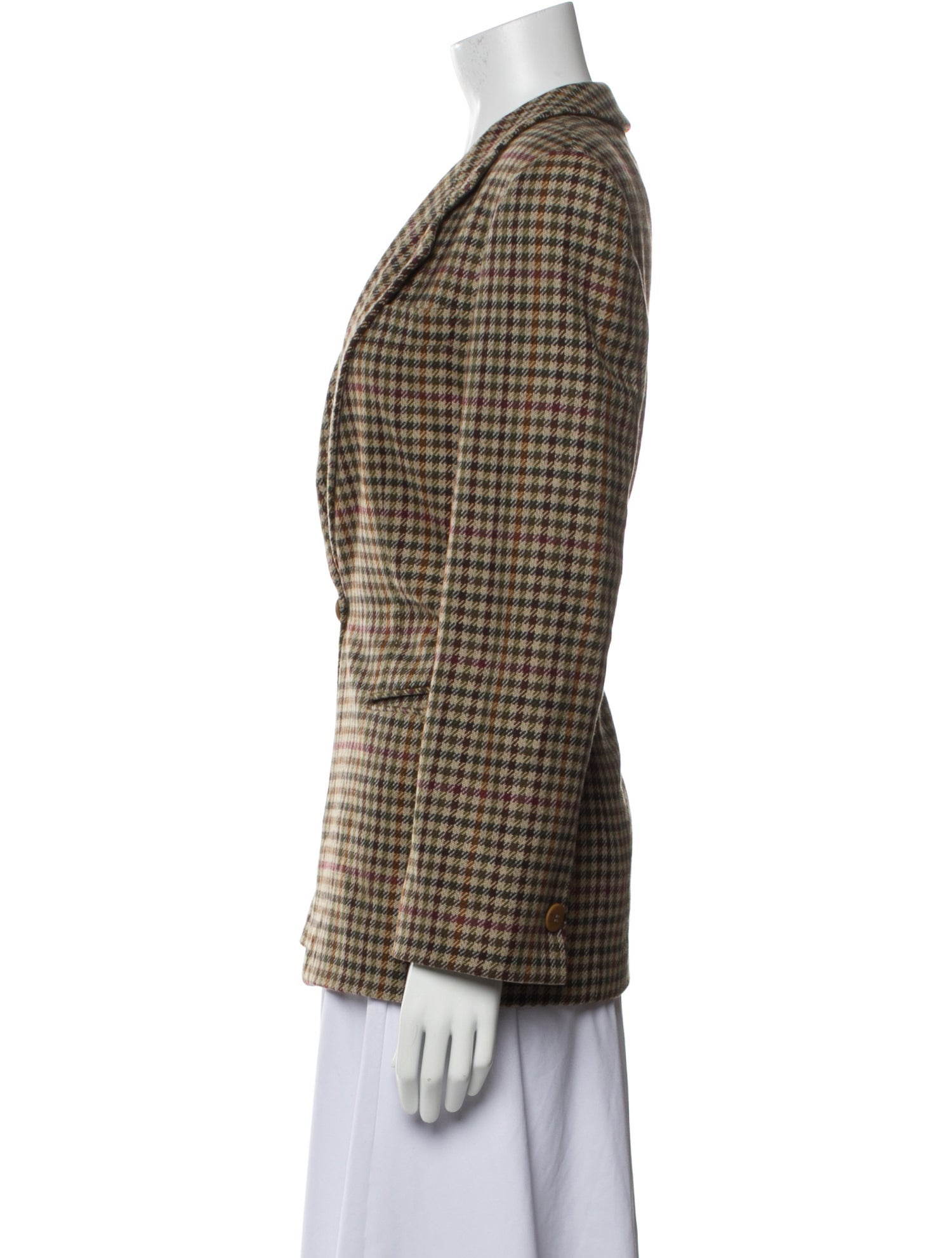 Giorgio Armani Cashmere Plaid Print Blazer