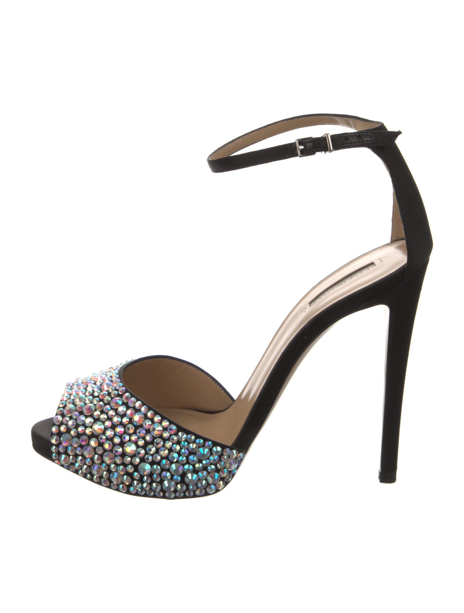 Giorgio Armani Satin Crystal Embellishments Sandals