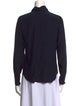 Giorgio Armani Satin Long Sleeve Button-Up Top
