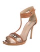 Giorgio Armani Leather T-Strap Sandals