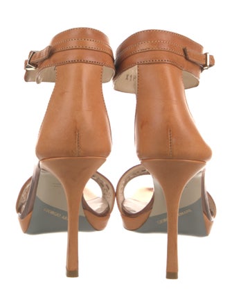 Giorgio Armani Leather T-Strap Sandals
