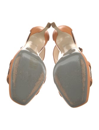 Giorgio Armani Leather T-Strap Sandals