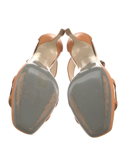 Giorgio Armani Leather T-Strap Sandals