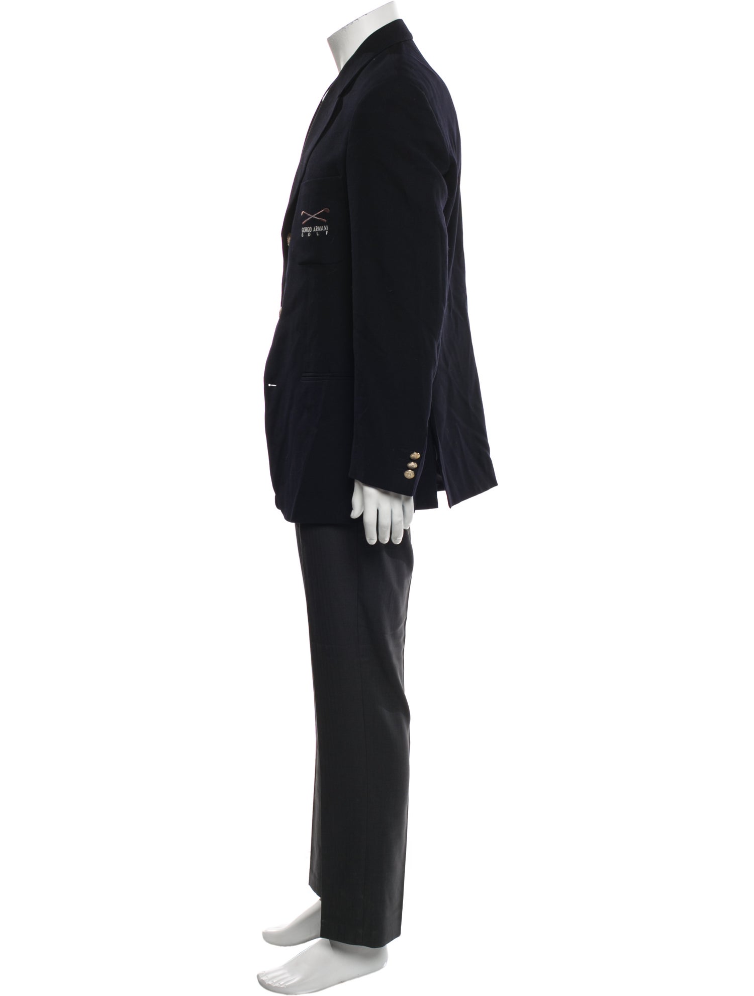 Giorgio Armani Virgin Wool Embroidered Accent Blazer