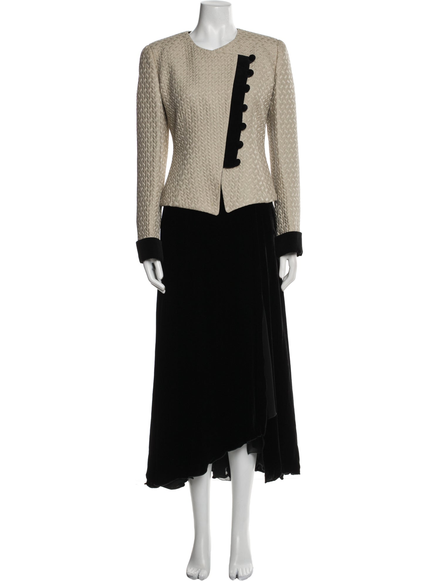 Giorgio Armani Wool Printed Skirt Suit