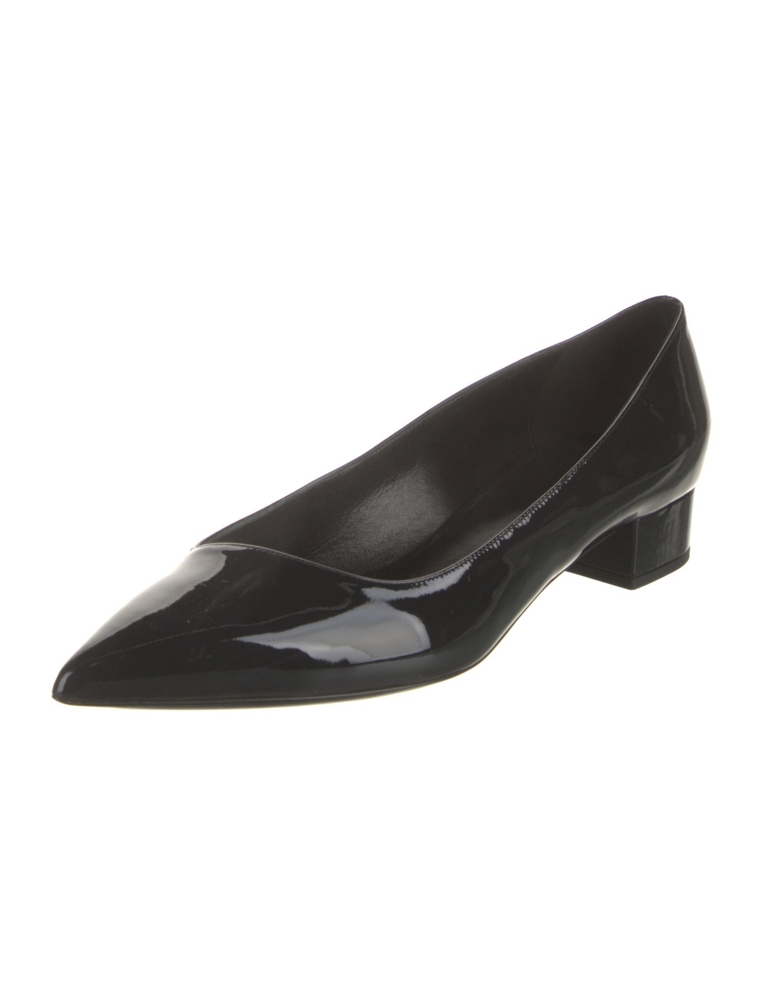 Giorgio Armani Patent Leather Bow Accents Flats