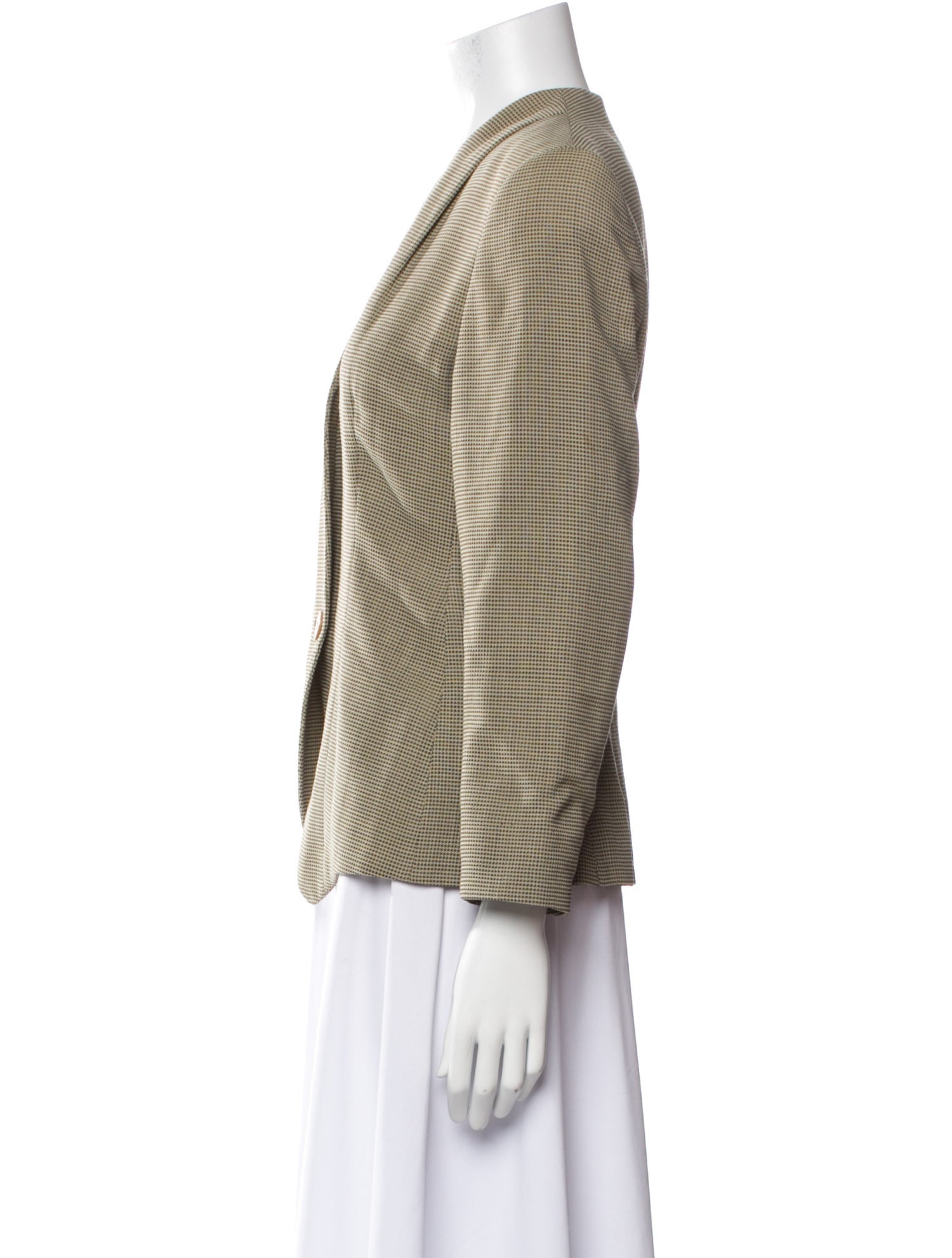 Giorgio Armani Virgin Wool Plaid Print Blazer