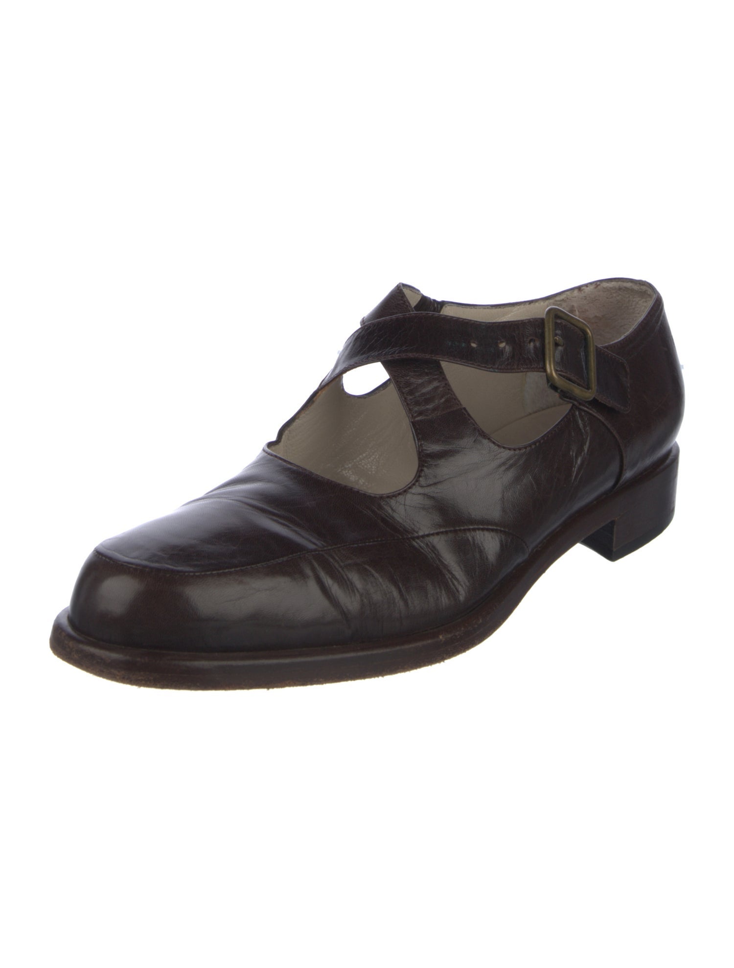 Giorgio Armani Leather Mary Jane Flats